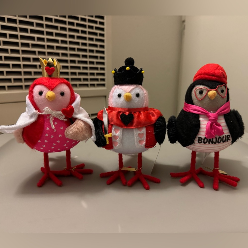 Spritz 2024 Fabric Valentines Day Decorative Birds - Set of 3 @ Target